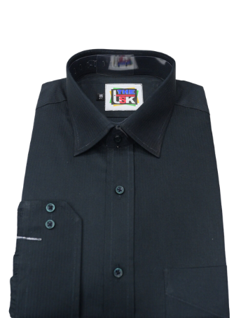 Greenish Black Self-Design Shirt