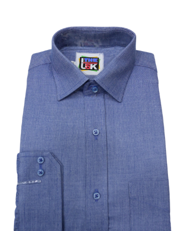 Blue Self-Design Soft Cotton Shirt