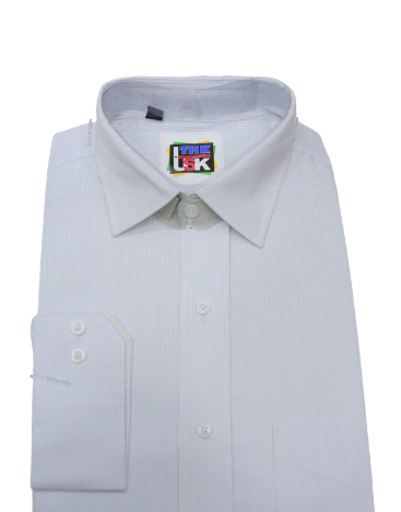 White Shirt with Blue Lines