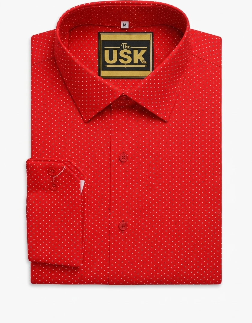 Red White Micro Polka Dot