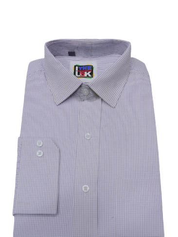 White & Maroon Check Shirt