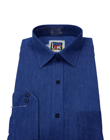 Blue Denim-Style Cotton Shirt