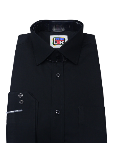Jet Black Plain Cotton Shirt